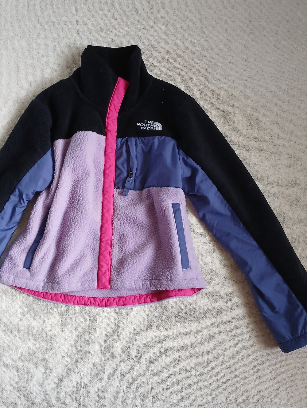 north face ♡ mash up fleece button jacket girls large 12